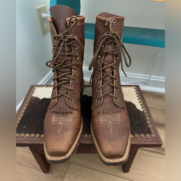 Abilene Boot Company lace up boots - Picture 4 of 6